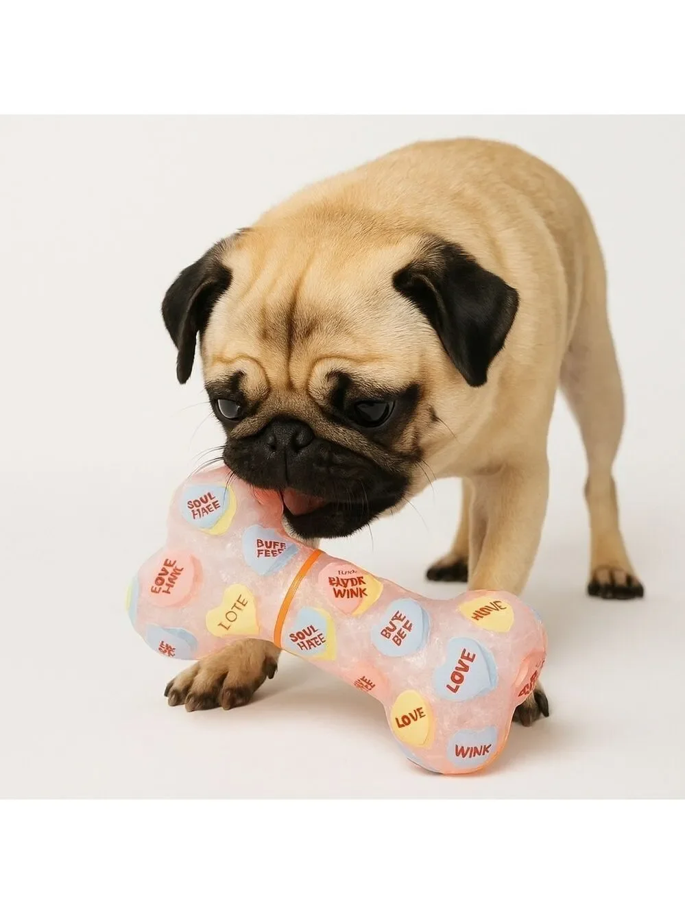 European Home Designs Squeaky Bone Dog Toy Rose Scented